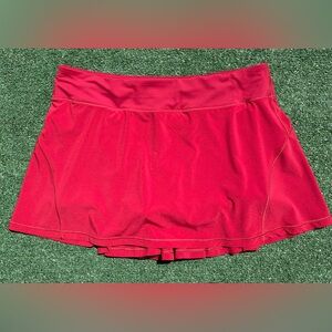 Lululemon Circuit Breaker II Scarlet Red Pleated Lined Tennis Skirt Skort SZ 12
